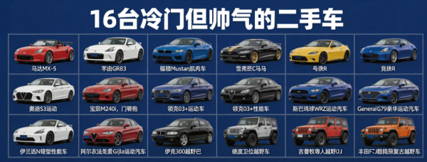 16台冷门但帅气的二手车，每一台都让你想把钱包掏空