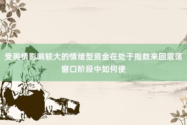 受舆情影响较大的情绪型资金在处于指数来回震荡窗口阶段中如何使