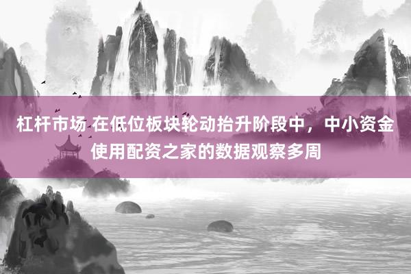 杠杆市场 在低位板块轮动抬升阶段中，中小资金使用配资之家的数据观察多周